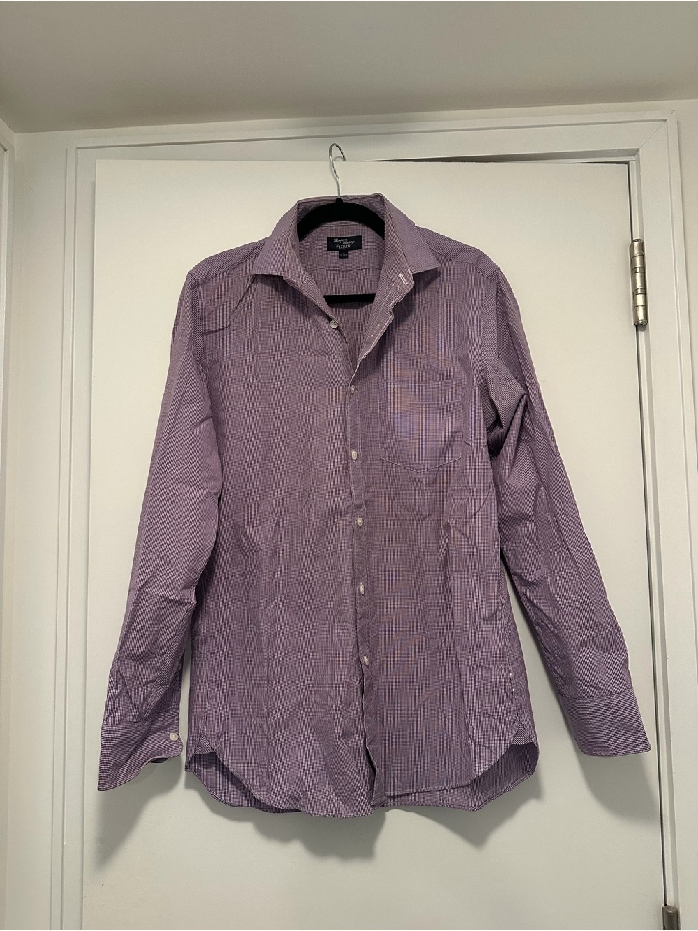Thompson Shirting by J. Crew Purple Check Button Down